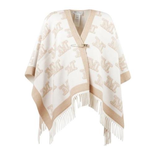 Stijlvolle Vanilla Cape Wrap Poncho Max Mara , Beige , Dames