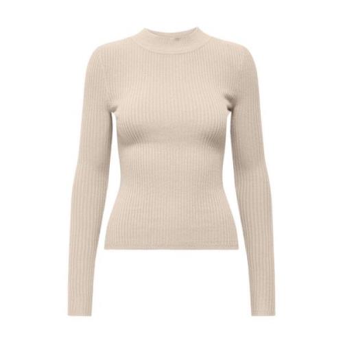 Louisa Highneck Pullover Only , Beige , Dames