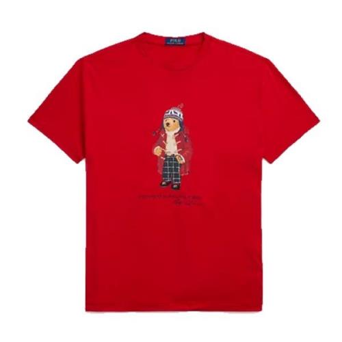 Klassieke pasvorm Polo Bear Jersey Tee Rood Ralph Lauren , Red , Heren