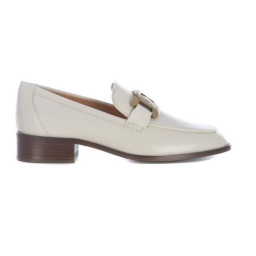 Witte Leren Loafers Elegante Instappers Tod's , White , Dames