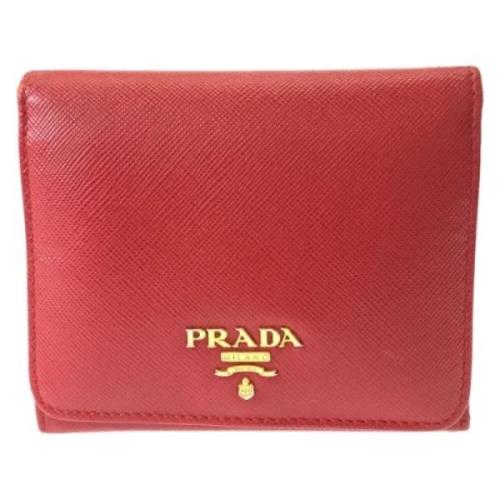 Pre-owned Leather wallets Prada Vintage , Red , Dames