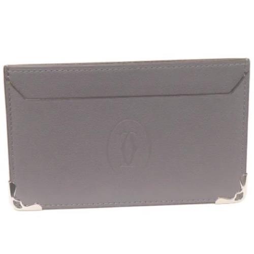 Pre-owned Leather wallets Cartier Vintage , Gray , Dames