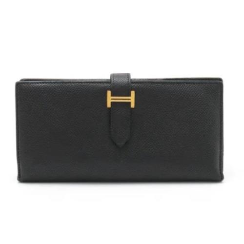 Pre-owned Leather wallets Hermès Vintage , Black , Dames