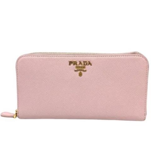 Pre-owned Leather wallets Prada Vintage , Pink , Dames