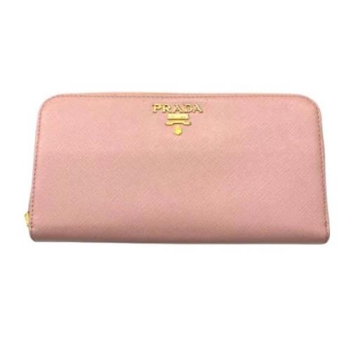 Pre-owned Leather wallets Prada Vintage , Pink , Dames