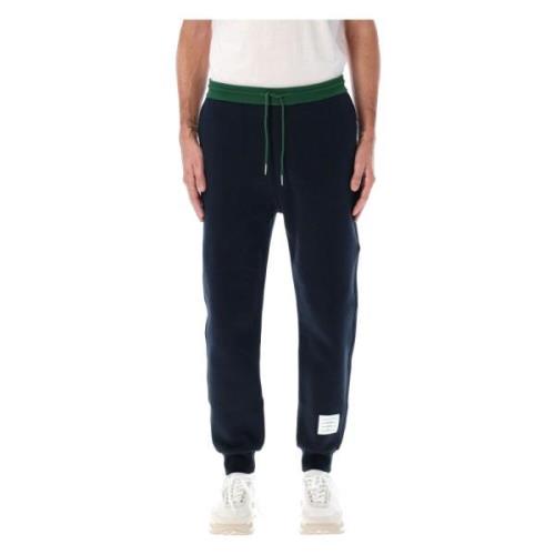 Navy Color Blocked Sweatpants Aw24 Thom Browne , Blue , Heren