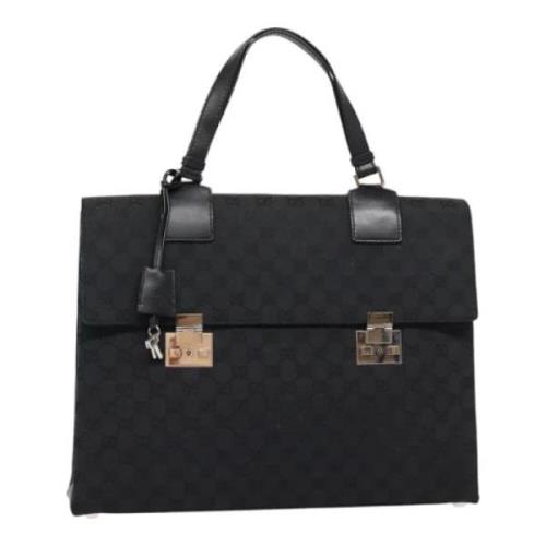 Pre-owned Canvas briefcases Gucci Vintage , Black , Dames