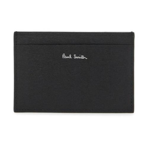 Kleur Blok Saffiano Leren Kaarthouder PS By Paul Smith , Black , Heren