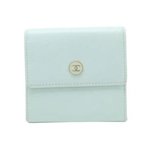 Pre-owned Leather wallets Chanel Vintage , Blue , Dames