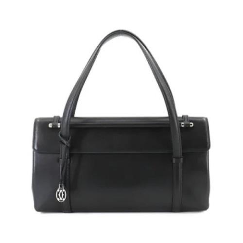 Pre-owned Leather handbags Cartier Vintage , Black , Dames