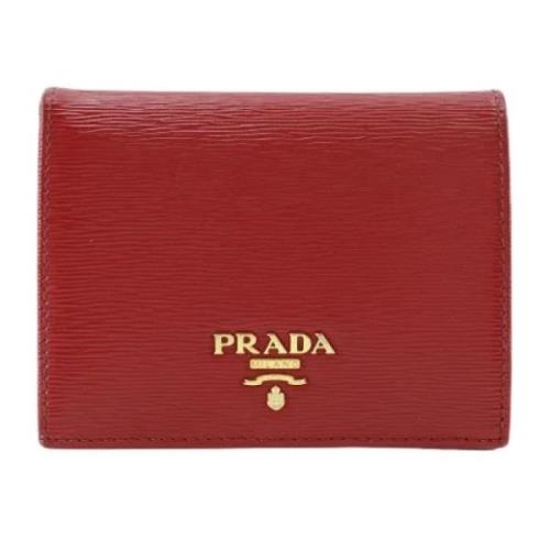 Pre-owned Leather wallets Prada Vintage , Red , Dames