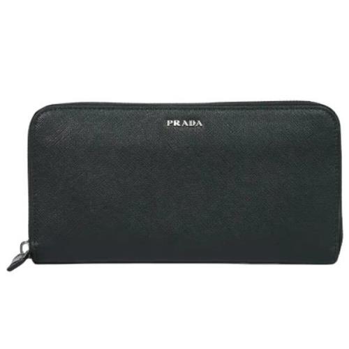 Pre-owned Leather wallets Prada Vintage , Black , Dames