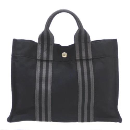 Pre-owned Canvas totes Hermès Vintage , Black , Dames