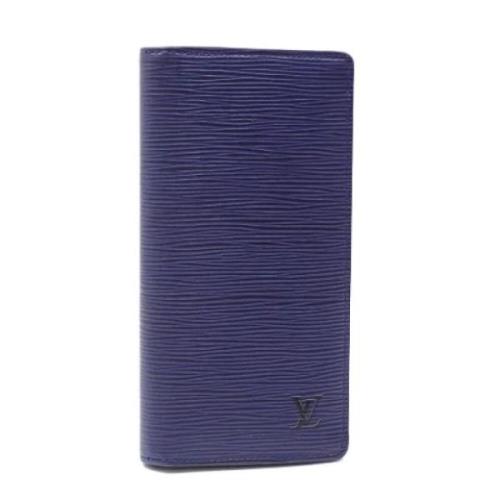 Pre-owned Leather wallets Louis Vuitton Vintage , Blue , Heren