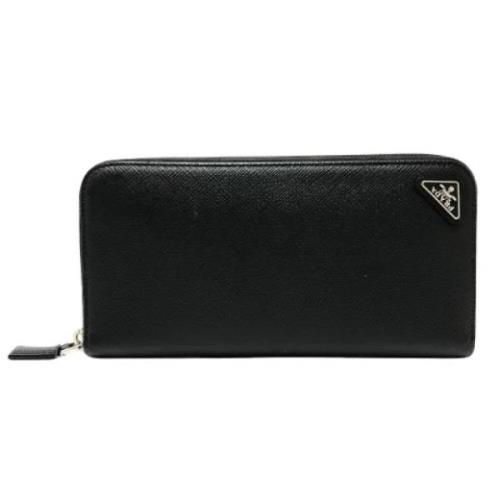 Pre-owned Leather wallets Prada Vintage , Black , Dames