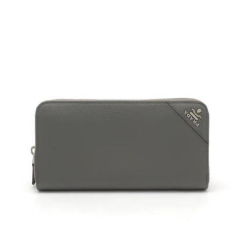 Pre-owned Leather wallets Prada Vintage , Gray , Dames