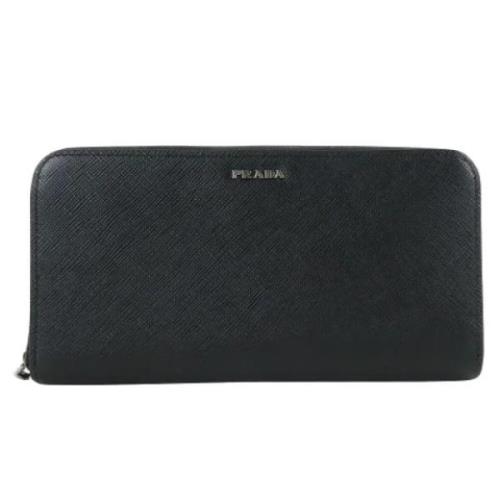 Pre-owned Leather wallets Prada Vintage , Black , Dames