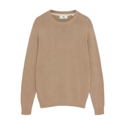 Basis Ronde Hals Pullover Anerkjendt , Beige , Heren