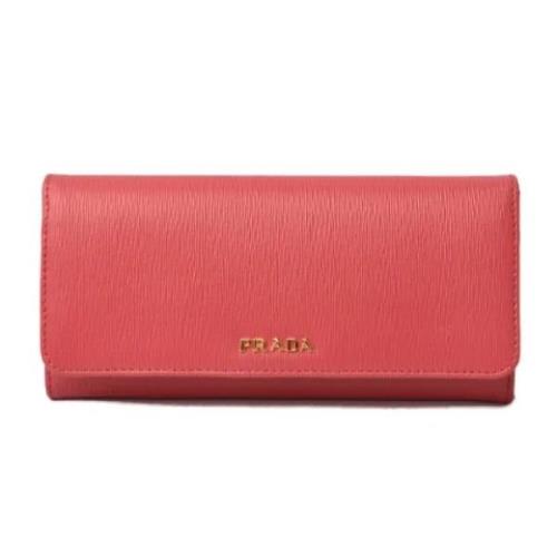 Pre-owned Leather wallets Prada Vintage , Pink , Dames