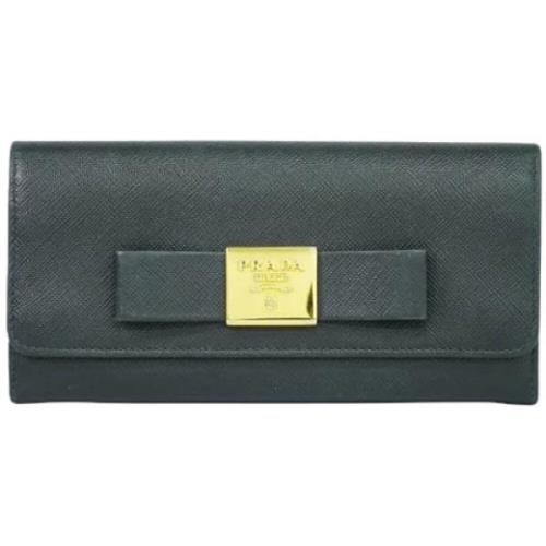 Pre-owned Leather wallets Prada Vintage , Black , Dames