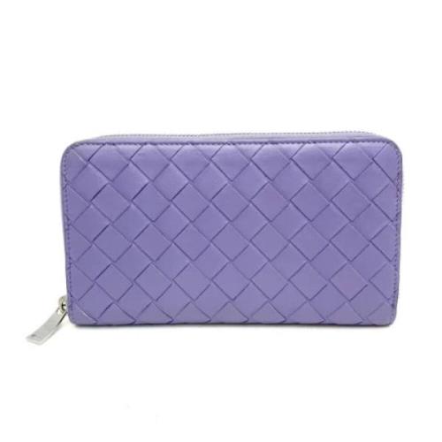 Pre-owned Leather wallets Bottega Veneta Vintage , Purple , Dames