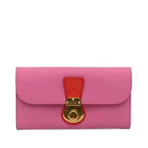 Pre-owned Leather wallets Burberry Vintage , Pink , Dames