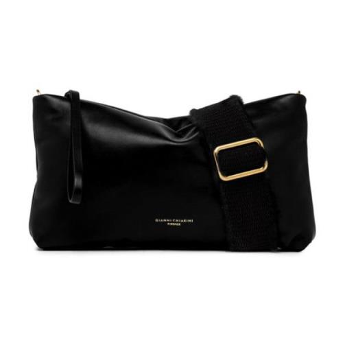 Zwarte Leren Handtas Nina Gianni Chiarini , Black , Dames