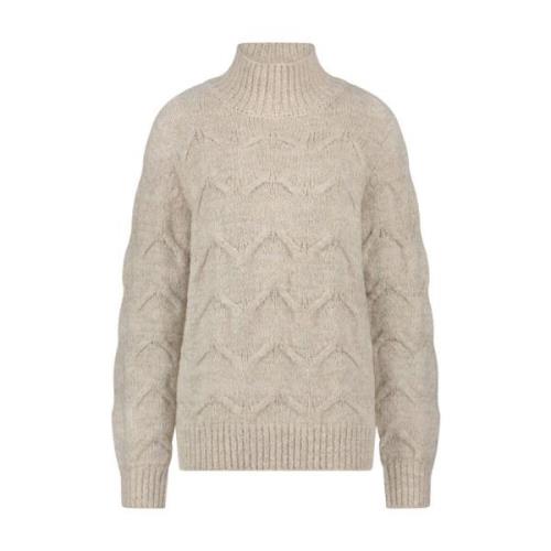 Lurex High Neck Jumper Pullover Tramontana , Beige , Dames