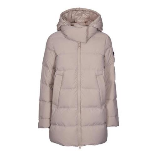 Beige Donsjas Twee Stoffen Peuterey , Beige , Dames