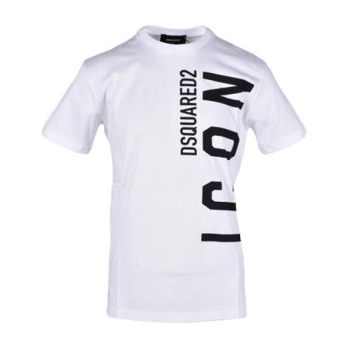 Premium Katoenen Heren Wit T-Shirt Dsquared2 , White , Heren