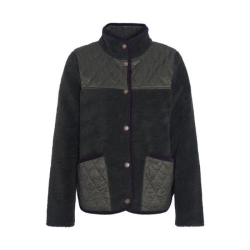 Groene fleecejacket met diamantstiksel Barbour , Green , Dames