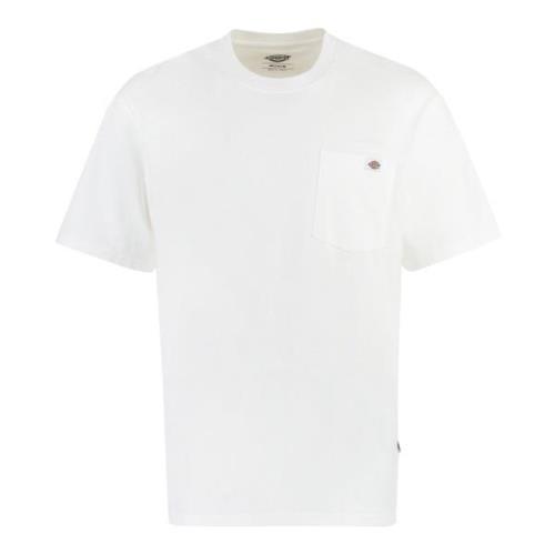 Katoenen Crew-Neck T-shirt met Achterprint Dickies , White , Heren