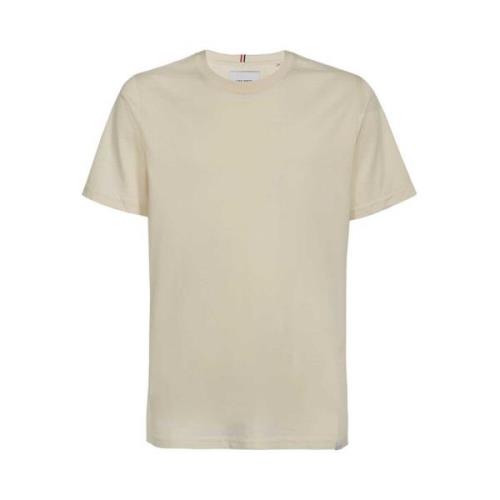 Katoenen Ribgebreide Crew T-Shirt Les Deux , Beige , Heren