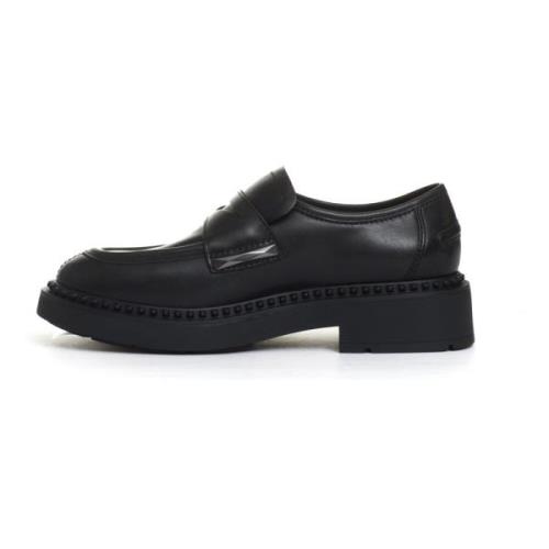 Zwarte leren mocassin met studs ASH , Black , Dames