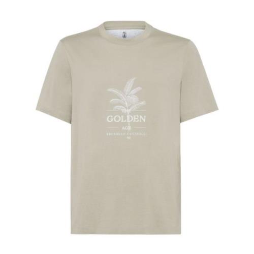 Grafische Print Groene T-shirts en Polo's Brunello Cucinelli , Green ,...