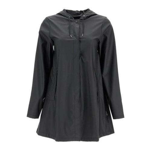 Uitlopend Waterdicht Regenjack Rains , Black , Dames