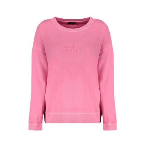 Geborsteld Katoenen Sweatshirt met Logo North Sails , Pink , Dames