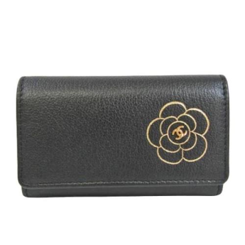 Pre-owned Leather key-holders Chanel Vintage , Black , Dames