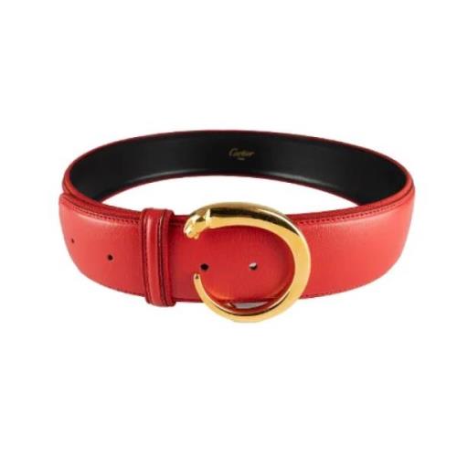 Pre-owned Leather belts Cartier Vintage , Red , Dames