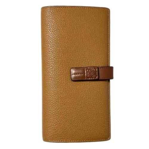 Pre-owned Leather wallets Loewe Pre-owned , Beige , Dames