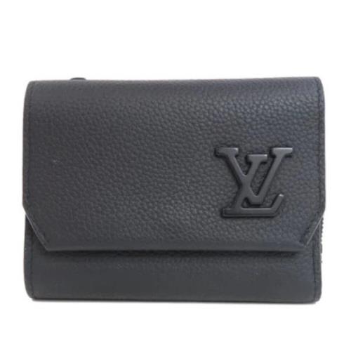 Pre-owned Leather wallets Louis Vuitton Vintage , Black , Dames