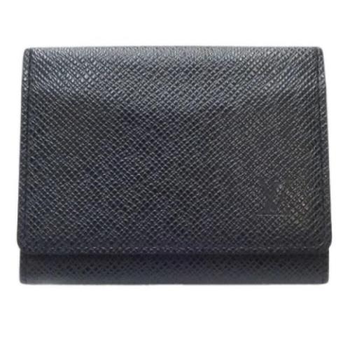 Pre-owned Leather wallets Louis Vuitton Vintage , Black , Heren