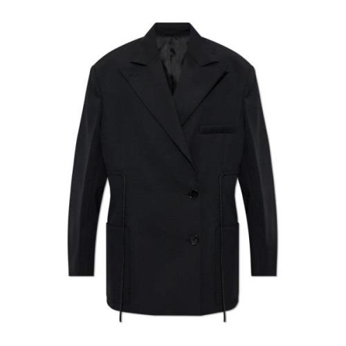 Blazer met trekkoord in de taille Lanvin , Black , Dames