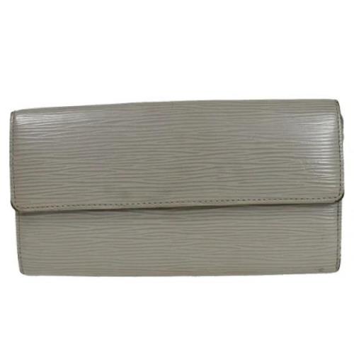 Pre-owned Leather wallets Louis Vuitton Vintage , Gray , Dames