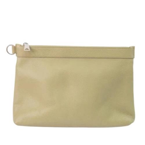 Pre-owned Leather clutches Bottega Veneta Vintage , Beige , Dames