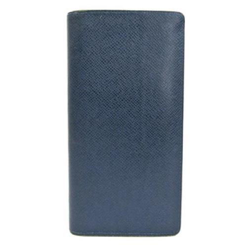 Pre-owned Leather wallets Louis Vuitton Vintage , Blue , Heren