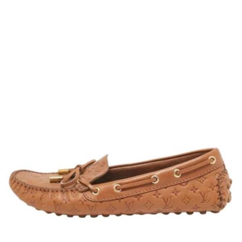 Pre-owned Leather flats Louis Vuitton Vintage , Brown , Dames