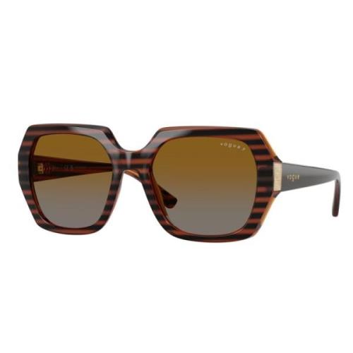 Gestreepte Havana zonnebril met grijze verloopglazen Vogue , Brown , U...