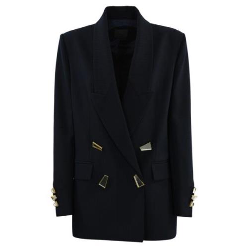 Wollen Blazer met Spiegelknopen Pinko , Blue , Dames