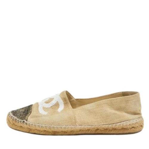 Pre-owned Raffia espadrilles Chanel Vintage , Beige , Dames